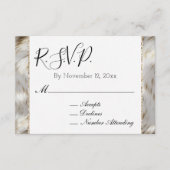Grijs Wit Goud Faux Fur RSVP Informatiekaartje (Voorkant)
