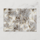 Grijs Wit Goud Faux Fur RSVP Informatiekaartje (Achterkant)