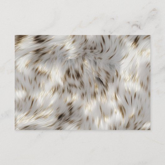 Grijs Wit Goud Faux Fur RSVP Informatiekaartje (Achterkant)