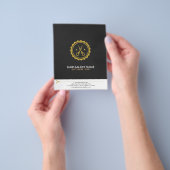 Grijs Wit & Gouden Schaar Kapsalon Logo Flyer (Hand)