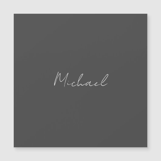 Grijs Wit Handgeschreven Minimalistisch Jouw Naam (Voorkant)