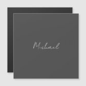 Grijs Wit Handgeschreven Minimalistisch Jouw Naam (Voorkant / Achterkant)