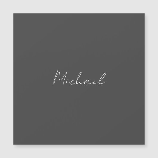 Grijs Wit Handgeschreven Minimalistisch Jouw Naam (Voorkant)
