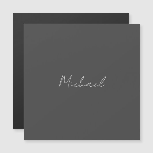 Grijs Wit Handgeschreven Minimalistisch Uw Naam (Voorkant / Achterkant)