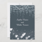 Grijs & Wit Hangende Lichten Verlovingsfeest Kaart (Achterkant)
