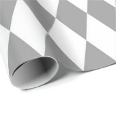 Grijs Wit Harlequin Diamonds Patroon Design Cadeaupapier (Rol Hoek)