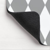 Grijs Wit Harlequin Diamonds Patroon Design Muismat (Hoek)