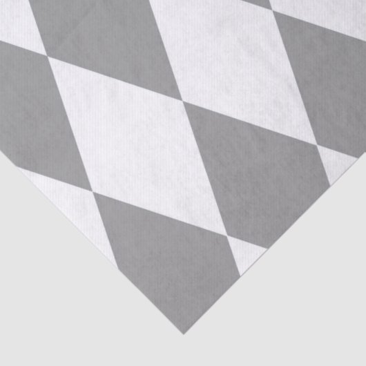 Grijs Wit Harlequin Diamonds Patroon Design Tissuepapier (Detail)