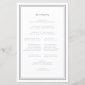 Grijs & Wit Huwelijksscript Chic Ceremonie Program (Achterkant)