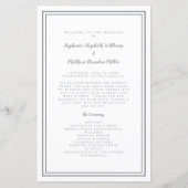Grijs & Wit Huwelijksscript Chic Ceremonie Program (Voorkant)