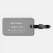 Grijs Wit Instagram 5 Fotocollage Monogram Bagagelabel (Achterkant horizontaal)