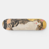 grijs wit kattenportret persoonlijk skateboard (Horizontaal)