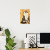 grijs wit kattenportret poster (Thuiskantoor)