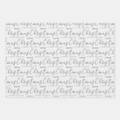 Grijs & Wit Kerst Verpakkingsdocument Inpakpapier Vel (Voorkant 2)