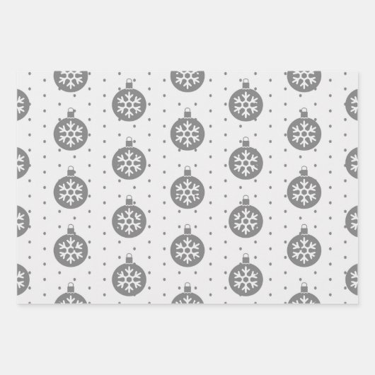 Grijs & Wit Kerst Verpakkingsdocument Inpakpapier Vel (Voorkant)