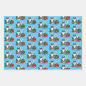 Grijs Wit Kerstmiskitten Inpakpapier Vel (Voorkant 2)