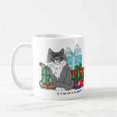 Grijs Wit Kerstmiskitten Koffiemok (Links)