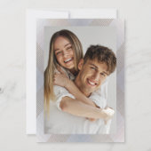 grijs wit klassiek deco goudmonogram foto save the date (Achterkant)