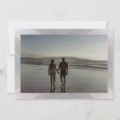 grijs wit klassiek deco goudmonogram foto save the date (Achterkant)