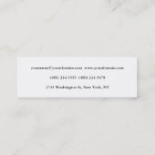 Grijs wit klassiek script mini visitekaartje (Achterkant)