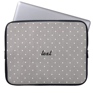 Grijs & Wit Kleine Stippen Modern Chic Laptop Sleeve