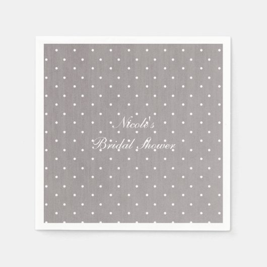 Grijs & Wit Kleine Stippen Modern Chic Servetten (Voorkant)