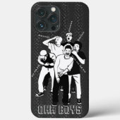 grijs wit LAUGHING OH BOYS Case-Mate iPhone Case (Achterkant)