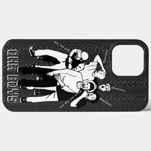 grijs wit LAUGHING OH BOYS Case-Mate iPhone Case (Achterkant (horizontaal))
