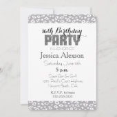 Grijs Wit Luipaard Print 16e Verjaardag Kaart (Voorkant)