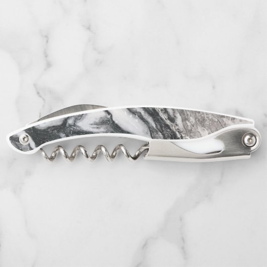 Grijs & Wit Marmer Kurkentrekker (Achterkant)