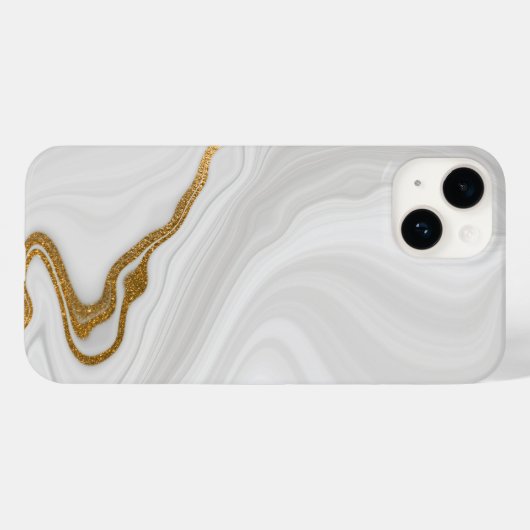 Grijs Wit Marmeren Patroon iPhone / Android Case-Mate iPhone Case (Achterkant (horizontaal))