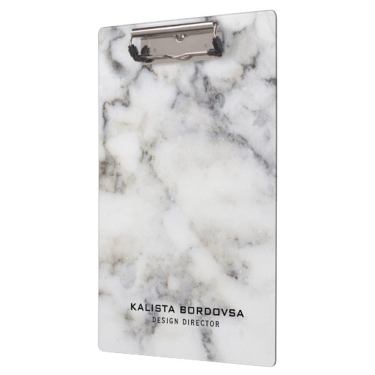 Grijs & Wit Marmeren Steen Klembord (Links)