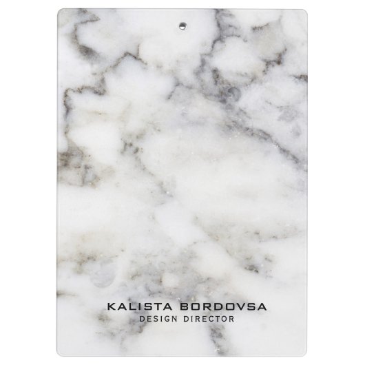 Grijs & Wit Marmeren Steen Klembord (Achterkant)