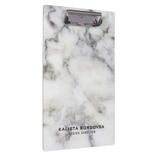 Grijs & Wit Marmeren Steen Klembord (Rechts)