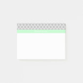 Grijs Wit Marokkaans #5 Mint Naam Monogram Post-it® Notes (Voorkant)