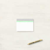 Grijs Wit Marokkaans #5 Mint Naam Monogram Post-it® Notes (Op bureau)