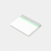 Grijs Wit Marokkaans #5 Mint Naam Monogram Post-it® Notes (Schuin)