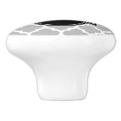 Grijs wit Marokkaans #5 Zwart 3 Initiaal monogram Keramische Knop (Zijkant)