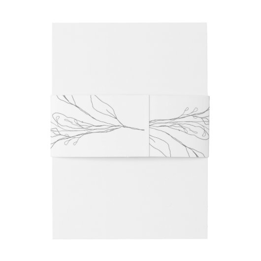 Grijs & Wit Minimalistische Bruiloft Uitnodigingen Wikkel (Achterkant Voorbeeld)