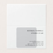 Grijs Wit Minimalistische Klassieke Professional Visitekaartje (Buitenkant ongevouwen)