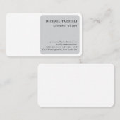 Grijs Wit Minimalistische Klassieke Professional Visitekaartje (Voorkant / Achterkant)