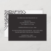 Grijs Wit Modern Bloemenkamer Reservering Bruiloft RSVP Kaartje (Voorkant / Achterkant)