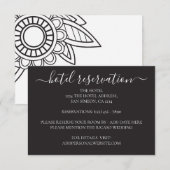 Grijs Wit Modern Flower Hotel Reservering Bruiloft RSVP Kaartje (Voorkant / Achterkant)