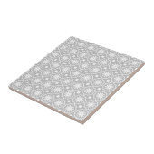 Grijs wit modern geometrisch bloempatroon tegeltje (Zijkant)