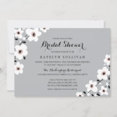 Grijs Wit Moderne Anemoon | Vrijgezellenfeest Kaart (Voorkant)