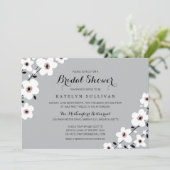 Grijs Wit Moderne Anemoon | Vrijgezellenfeest Kaart (Staand voorkant)