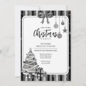 Grijs-wit moderne kerstboom uitnodiging (Voorkant)