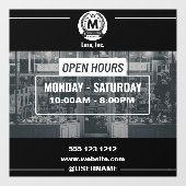 Grijs Wit Monochrome Eenvoudige Open Uren Store Raamsticker (Vel)