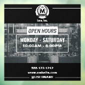 Grijs Wit Monochrome Eenvoudige Open Uren Store Raamsticker (Vel 3)