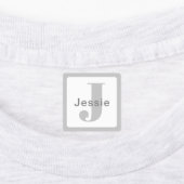 Grijs & Wit | Naam & Monogram Waterdicht Labels (Aangebracht)